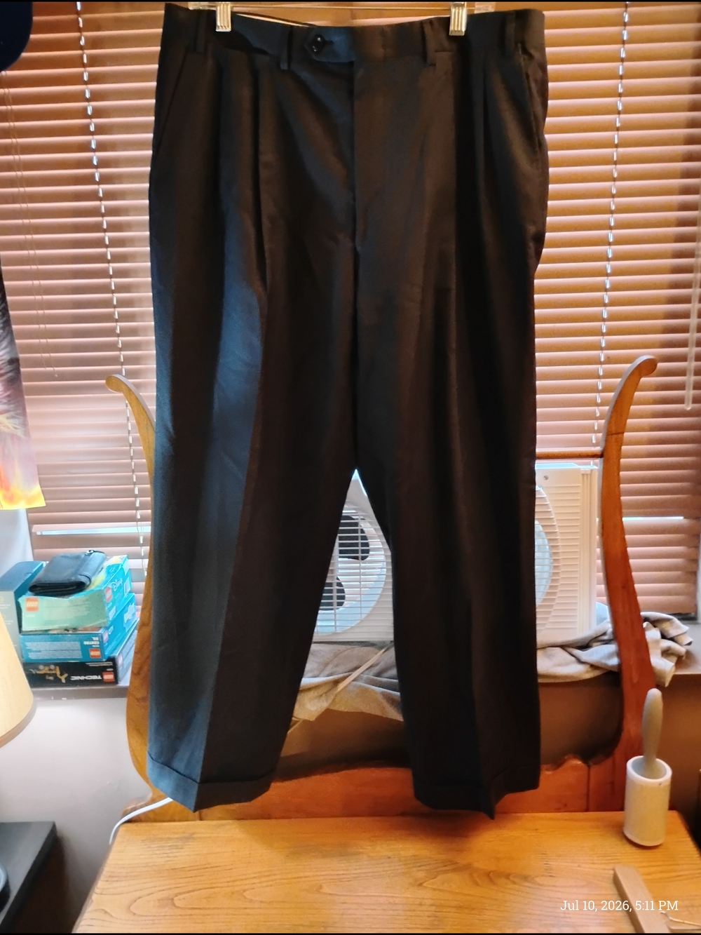 Canali Sam Cavato Black Men's Dress Pants - Pleated Front Size 36 52